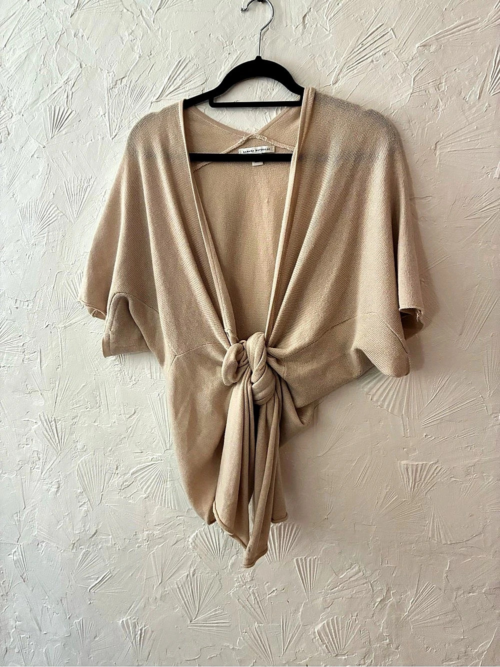 Banana Republic Cotton Tie-Front wrap Cardigan in Brown